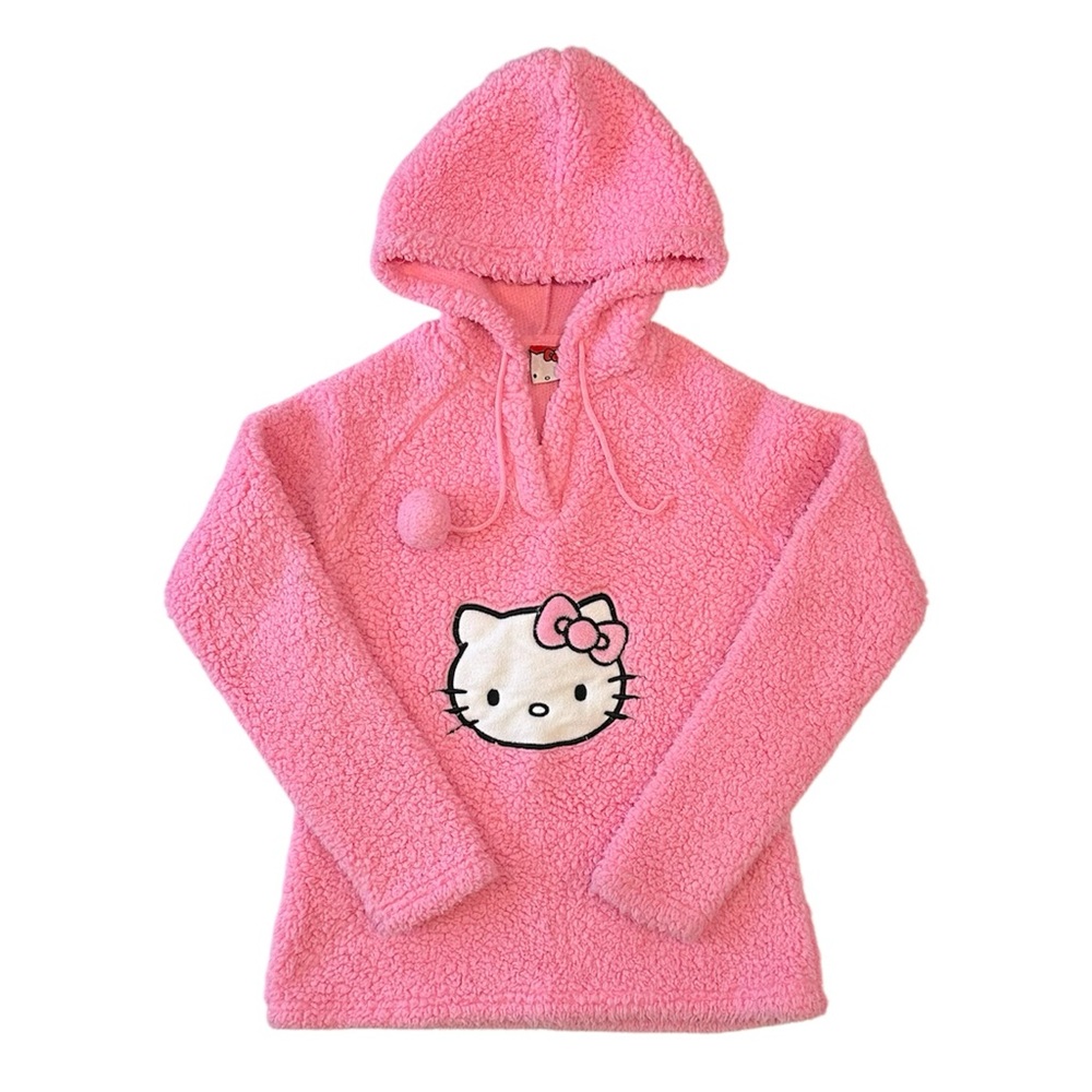 Pink Hello Kitty Fluffy Fleece Hoodie